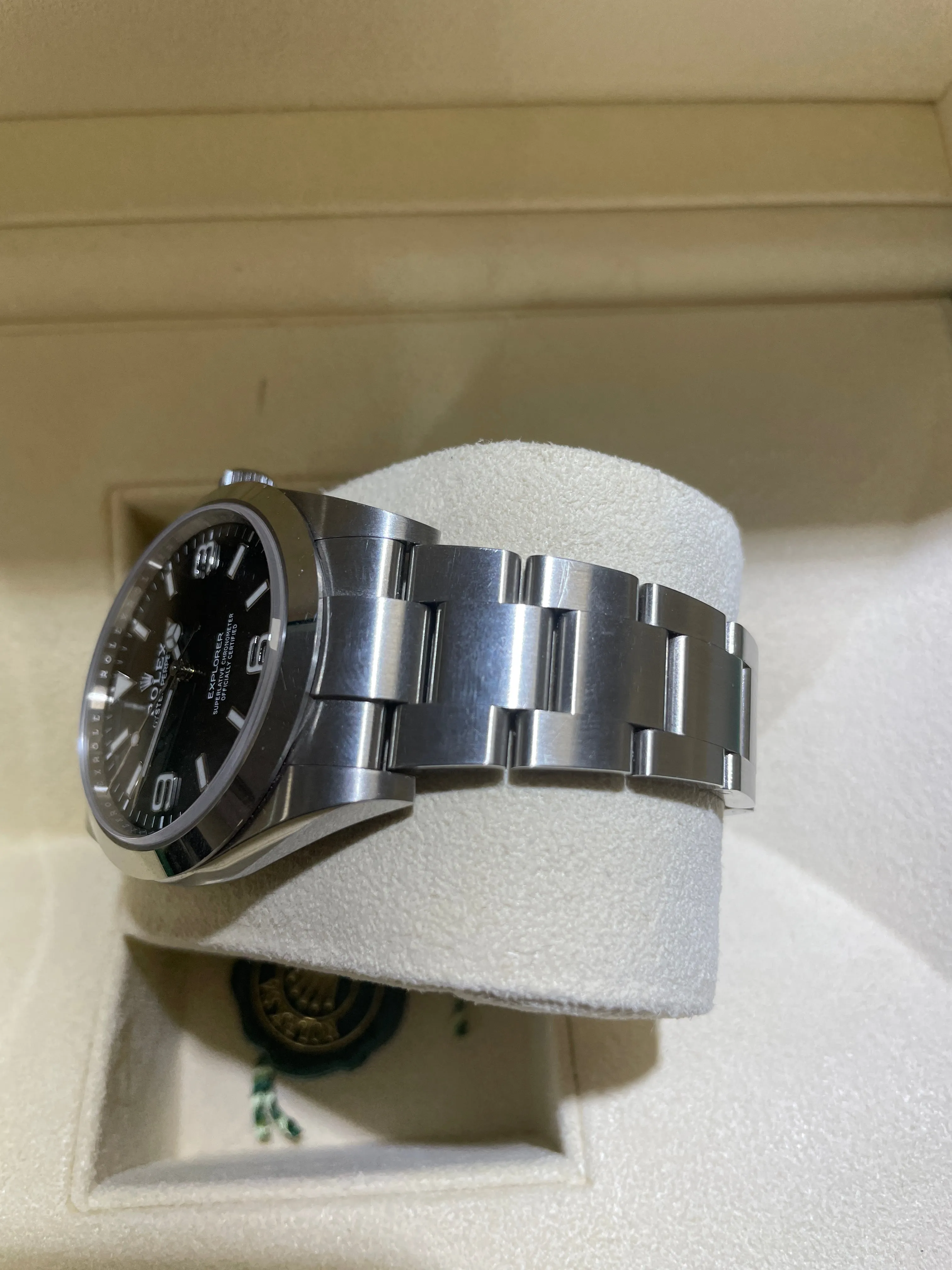 2021 UNPOLISHED Rolex Explorer I NEW CARD Black FULL LUME MK2 39mm 214270 Watch