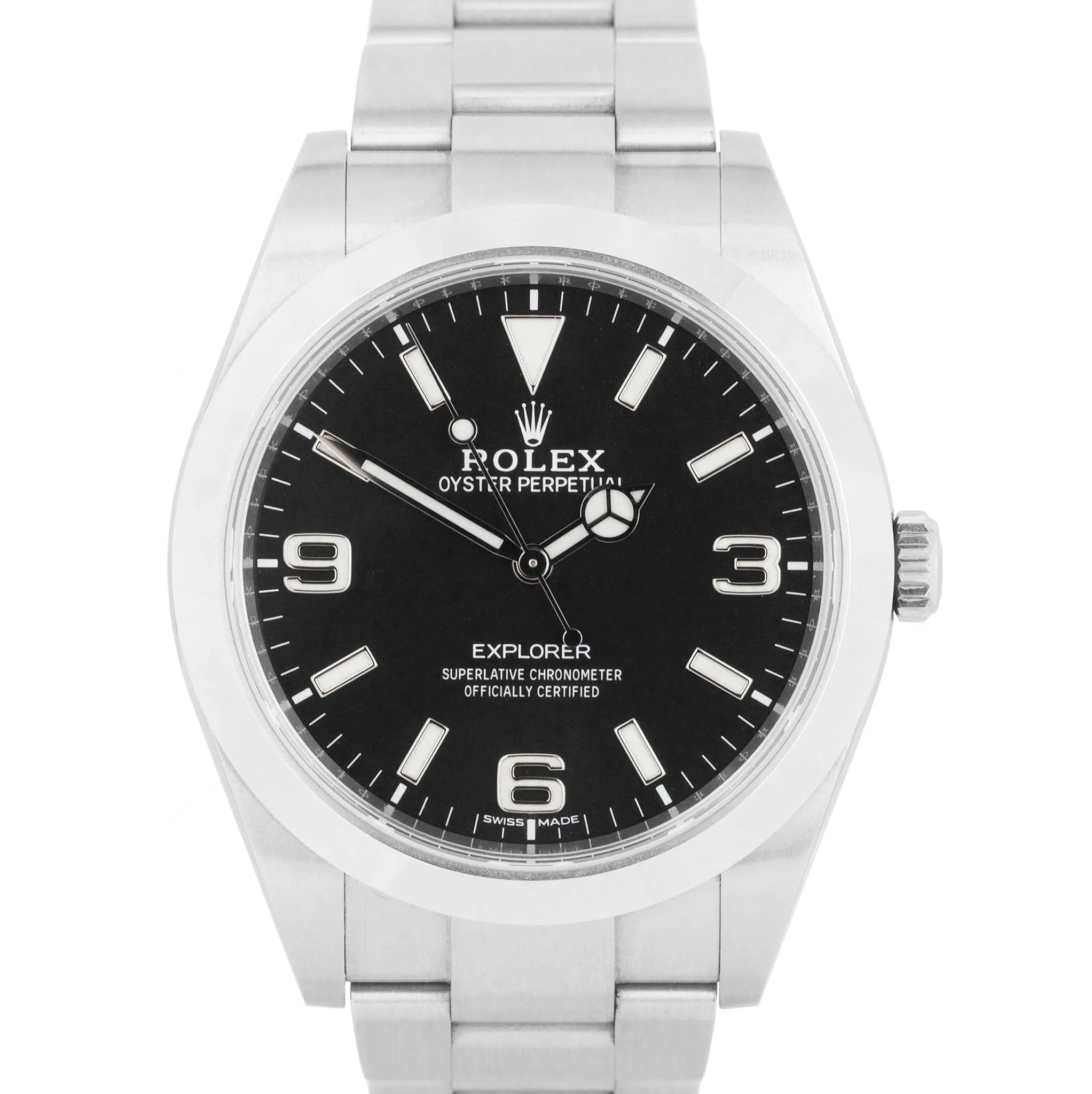 2021 UNPOLISHED Rolex Explorer I NEW CARD Black FULL LUME MK2 39mm 214270 Watch