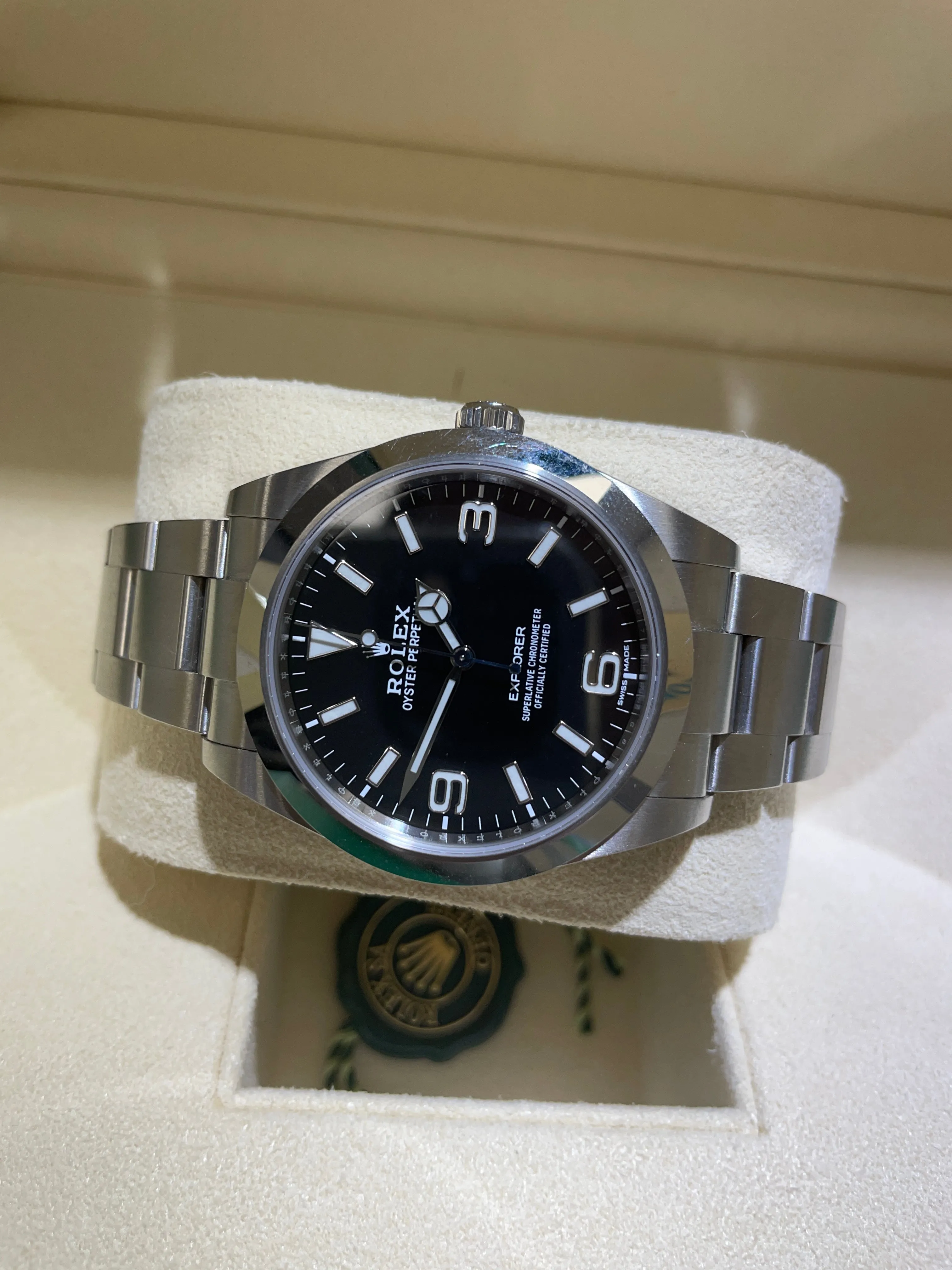 2021 UNPOLISHED Rolex Explorer I NEW CARD Black FULL LUME MK2 39mm 214270 Watch
