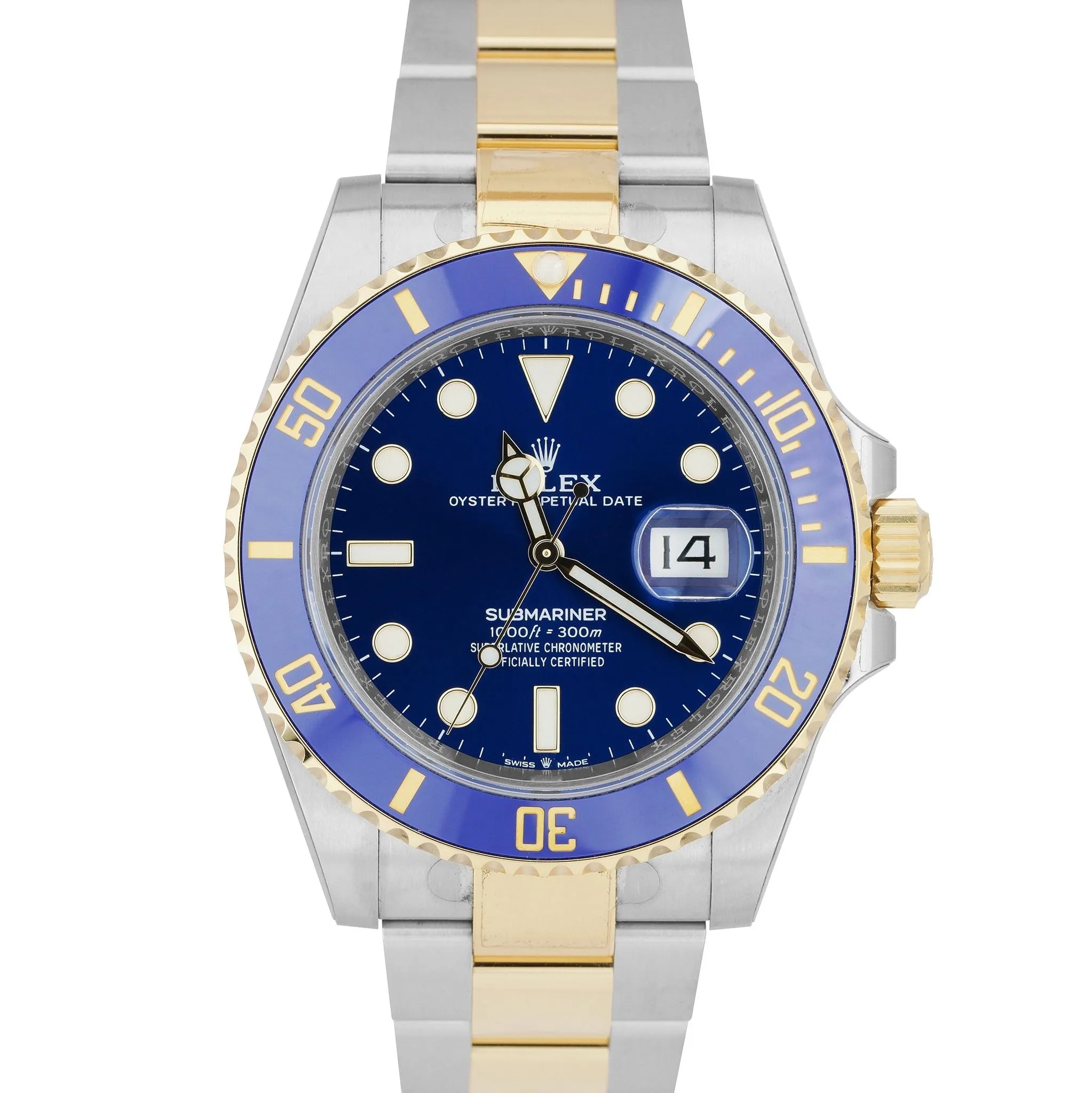 2022 NEW STICKERED Rolex Submariner Date 41mm Ceramic Two-Tone Blue 126613 LB