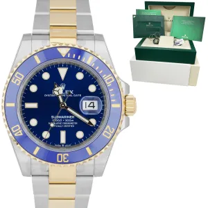 2022 NEW STICKERED Rolex Submariner Date 41mm Ceramic Two-Tone Blue 126613 LB