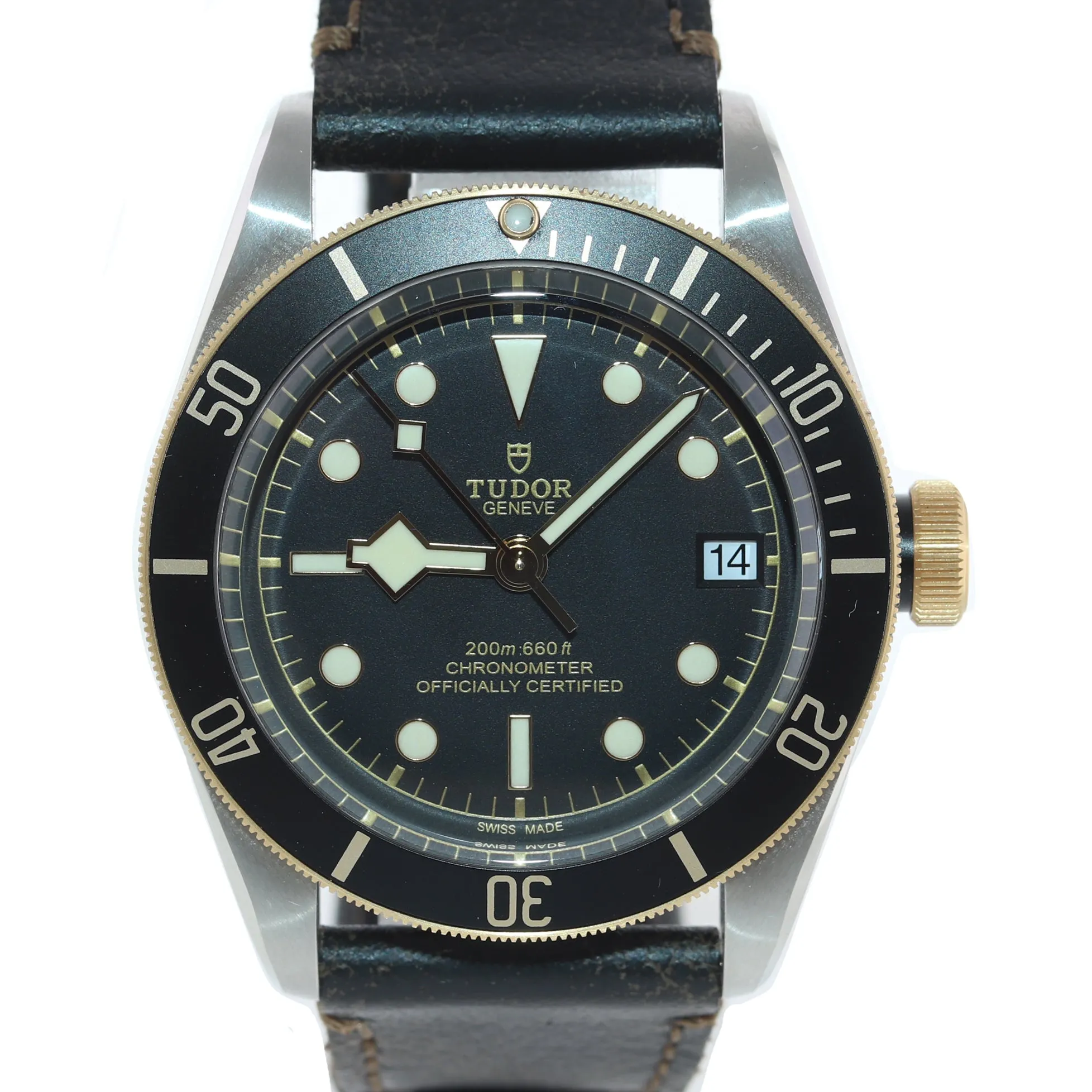 2022 PAPERS Tudor Black Bay Heritage 79733N Two Tone Black 41mm Date Dive Watch