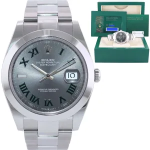 2023 NEW PAPERS Rolex DateJust 41 Steel 126300 Wimbledon Oyster 41mm Watch Box