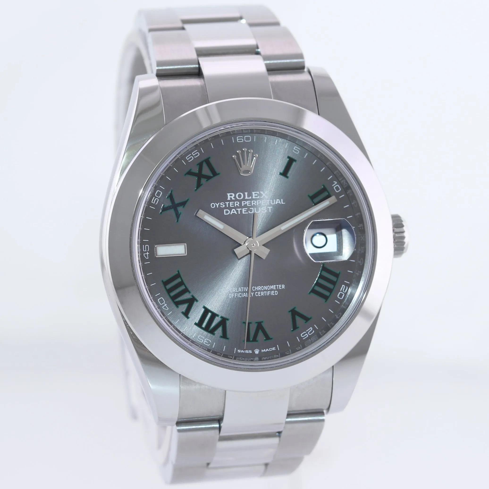2023 NEW PAPERS Rolex DateJust 41 Steel 126300 Wimbledon Oyster 41mm Watch Box