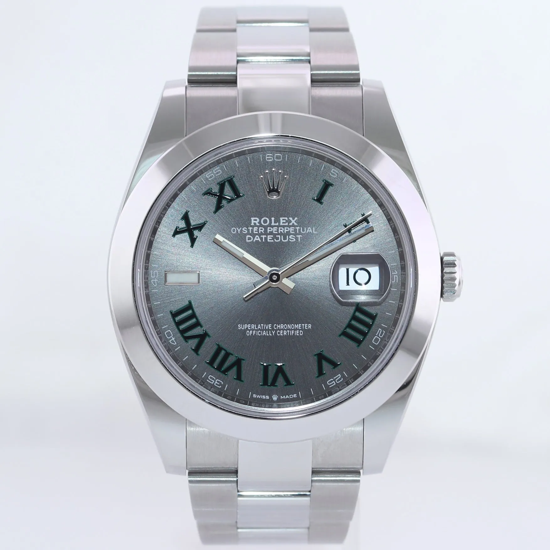 2023 NEW PAPERS Rolex DateJust 41 Steel 126300 Wimbledon Oyster 41mm Watch Box