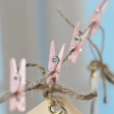 48 Mini Pink Clothes Pins 1.25" Clothespin Game Wedding Baby Shower Party Decor