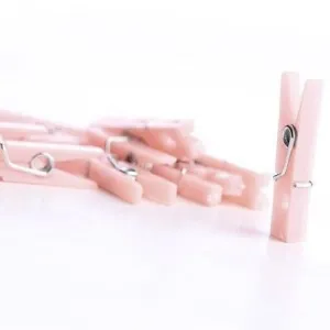 48 Mini Pink Clothes Pins 1.25" Clothespin Game Wedding Baby Shower Party Decor