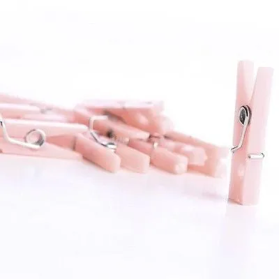 48 Mini Pink Clothes Pins 1.25" Clothespin Game Wedding Baby Shower Party Decor