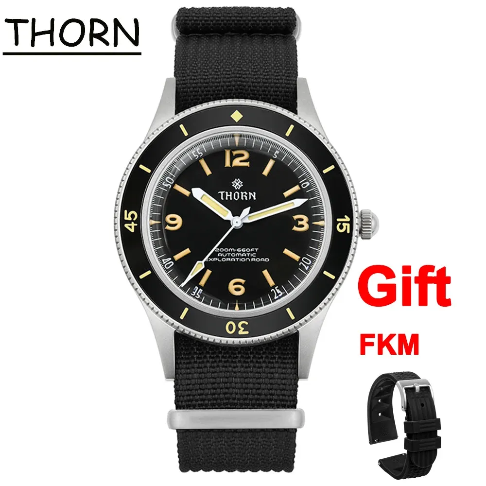 50-Fathoms Watch Vintage NH35 Automatic Movement Mechanical Dive Watches K9 Mineral Crystal 200M Watchproof Watch Reloj
