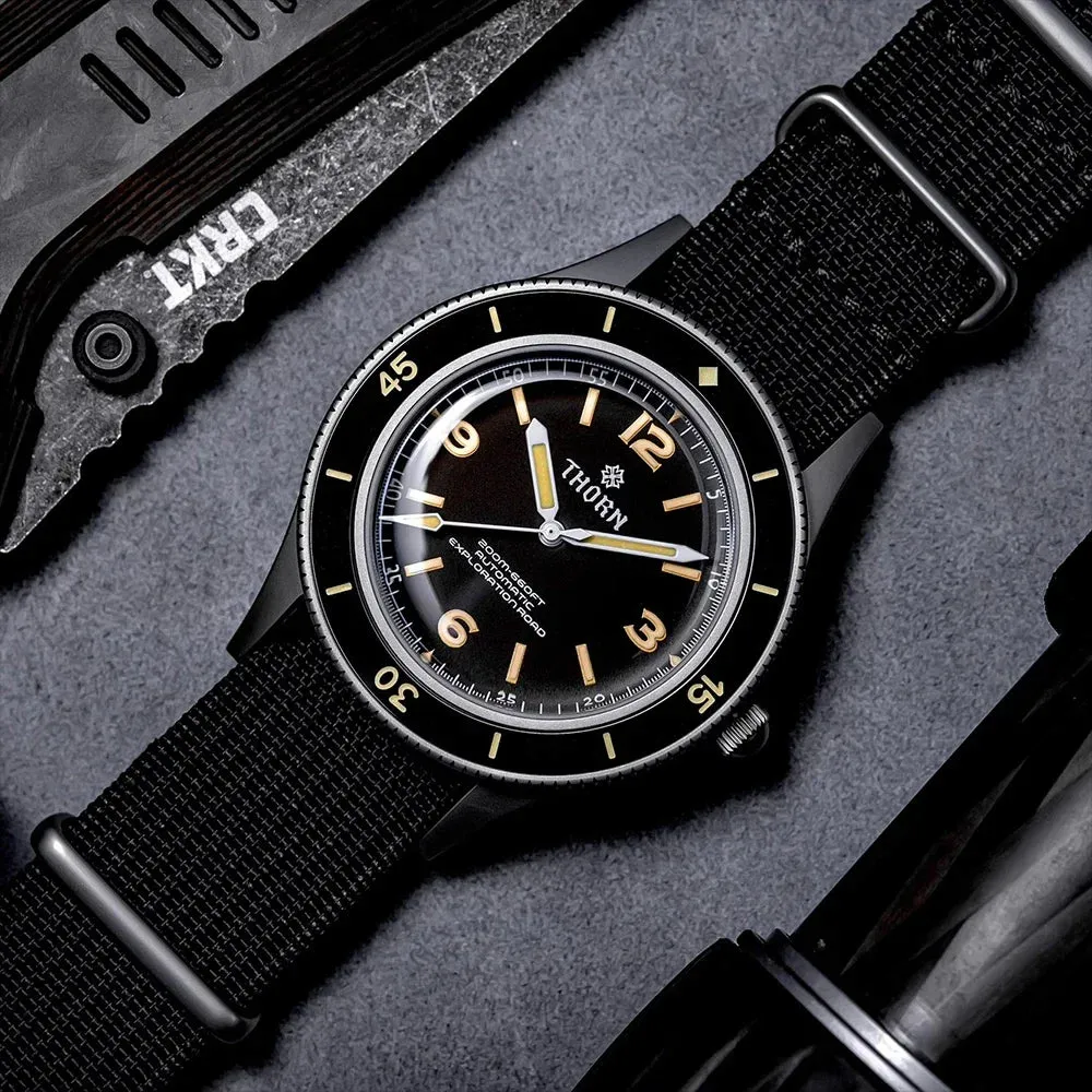 50-Fathoms Watch Vintage NH35 Automatic Movement Mechanical Dive Watches K9 Mineral Crystal 200M Watchproof Watch Reloj