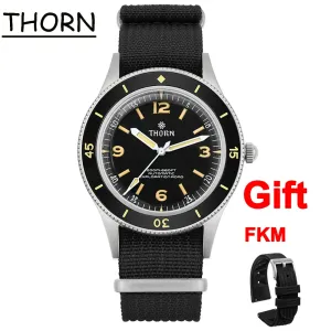 50-Fathoms Watch Vintage NH35 Automatic Movement Mechanical Dive Watches K9 Mineral Crystal 200M Watchproof Watch Reloj
