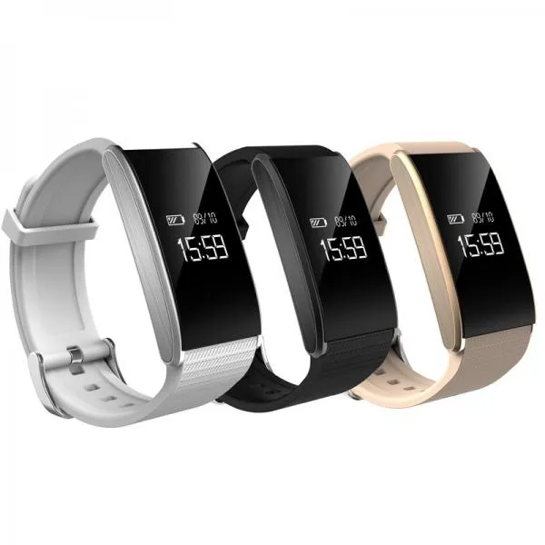 A58 Bluetooth Smart Watch Health Tracker Blood Pressure Heart Rate Bracelet Silver