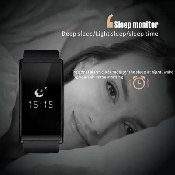 A58 Bluetooth Smart Watch Health Tracker Blood Pressure Heart Rate Bracelet Silver