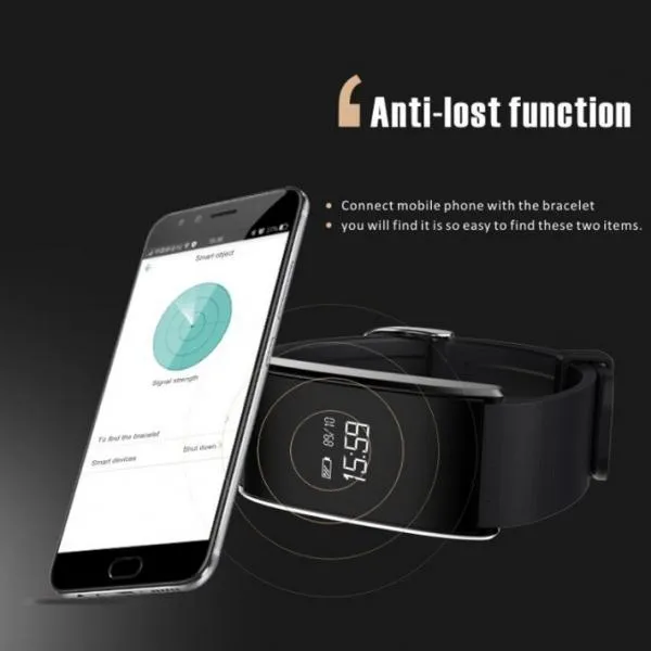 A58 Bluetooth Smart Watch Health Tracker Blood Pressure Heart Rate Bracelet Silver