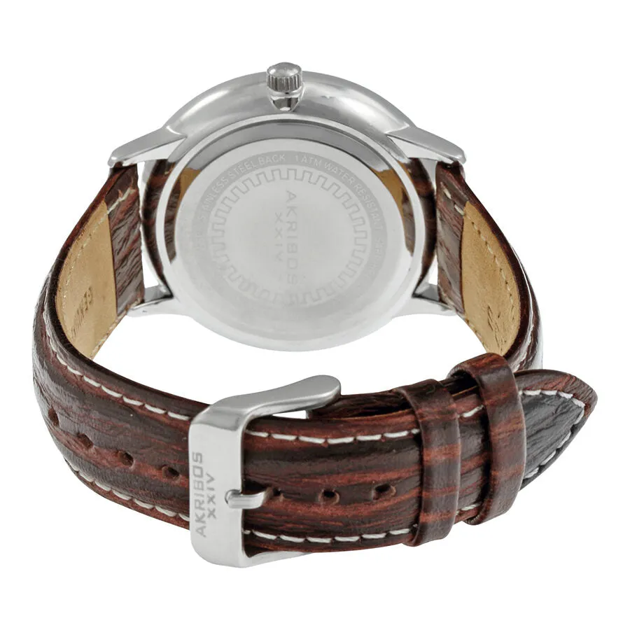 Akribos Xxiv  Black Dial Brown Leather Men's Watch AK715SSB