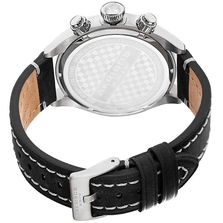 Akribos Xxiv Essential Chronograph Black Dial Stainless Steel Men's  Watch AK706SSB