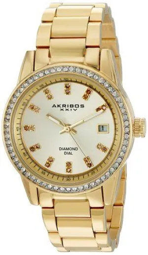 Akribos Xxiv Lumin Gold Dial Ladies Watch AK928YG
