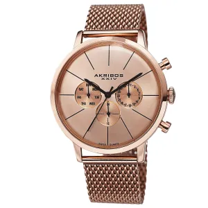 Akribos Xxiv Rose Gold-tone Stainless Steel Men's Watch AK714RG