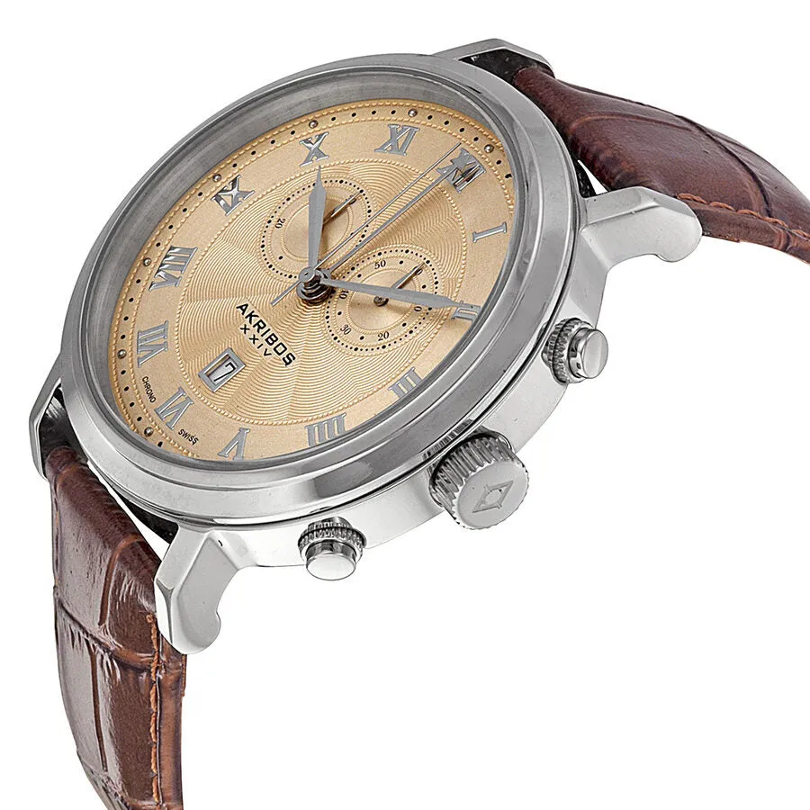 Akribos XxivChronograph Gold Dial Stainless Steel Men's Watch AK591SS