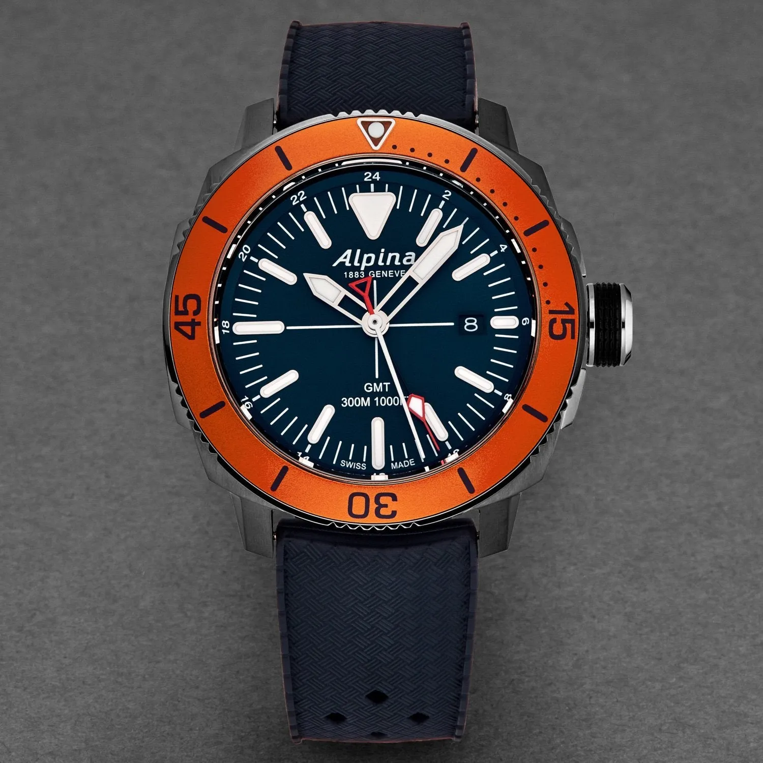 Alpina Seastrong Diver Quartz 44mm Stainless Steel & Rubber Watch