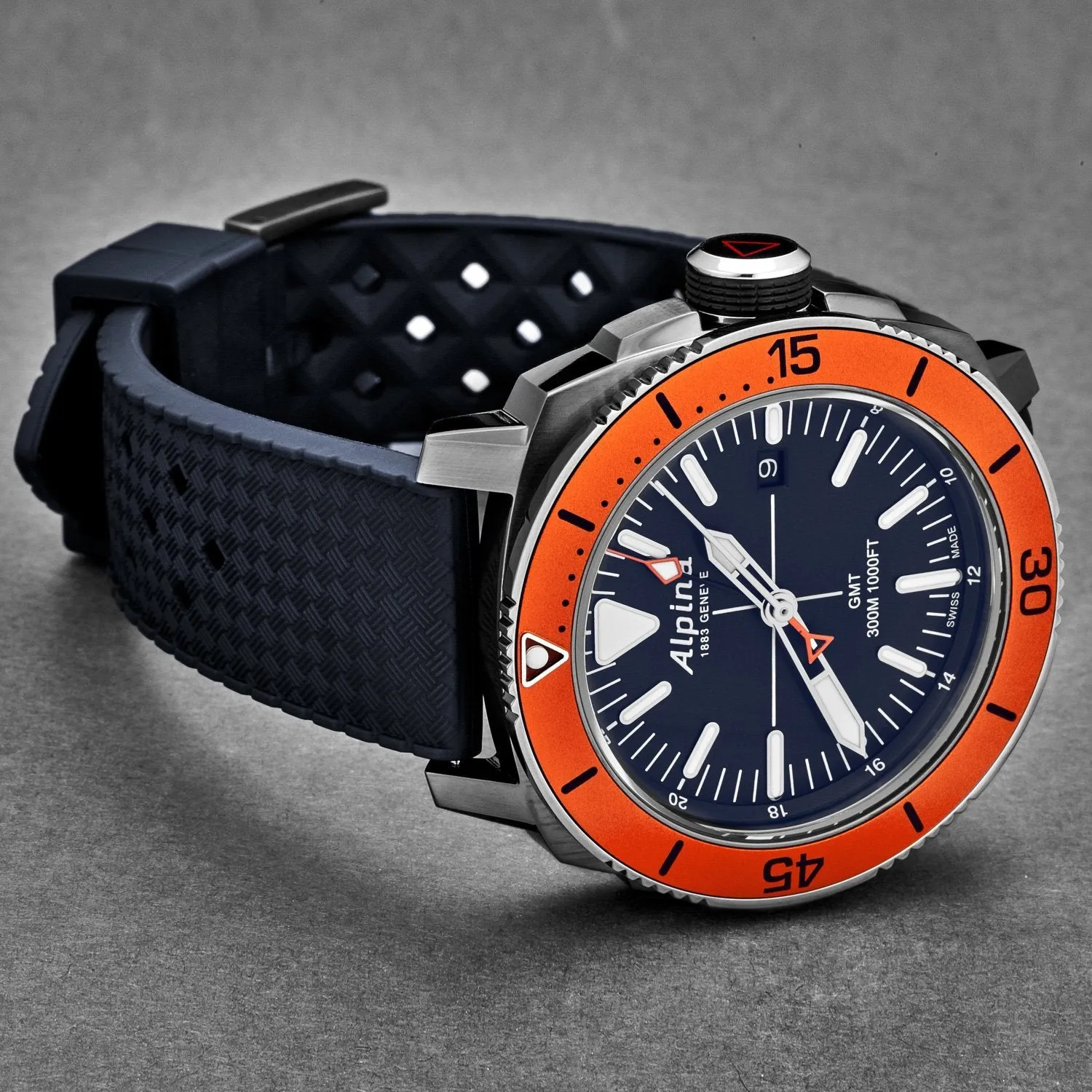 Alpina Seastrong Diver Quartz 44mm Stainless Steel & Rubber Watch