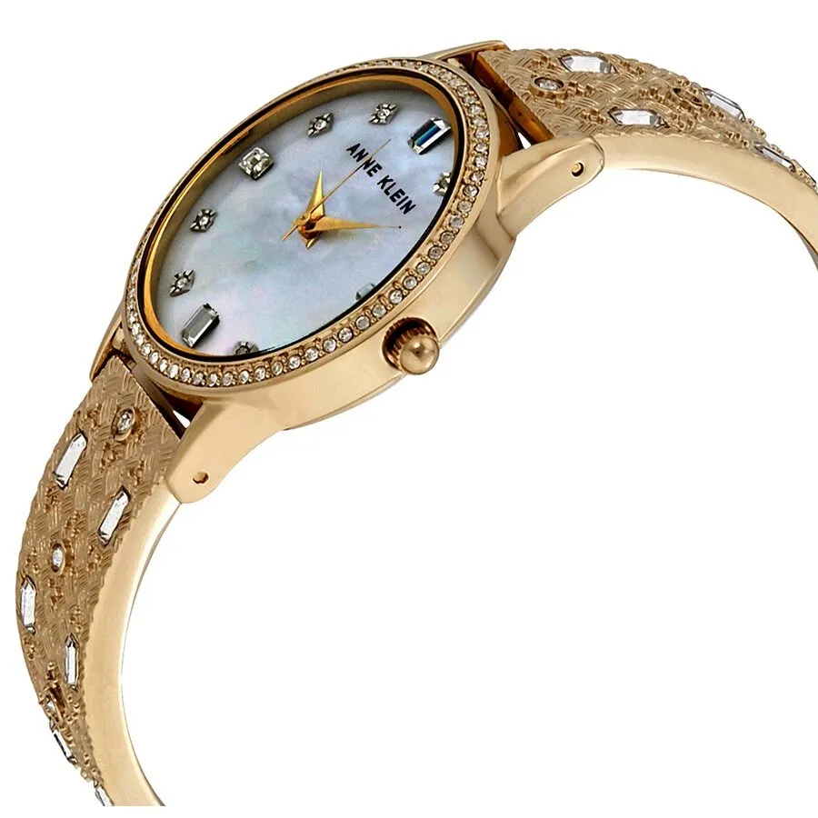 Anne Klein Mother of Pearl Crystal Dial Ladies Watch 3360MPGB