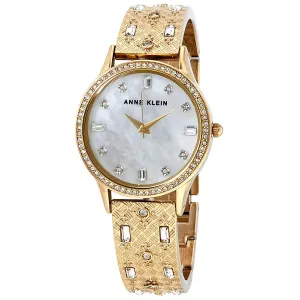 Anne Klein Mother of Pearl Crystal Dial Ladies Watch 3360MPGB