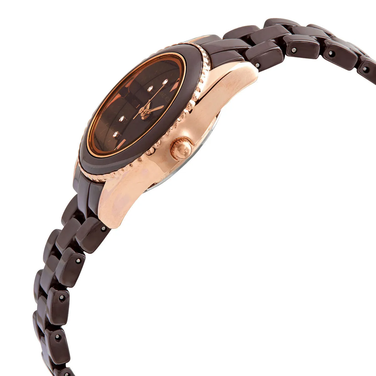Anne Klein Quartz Crystal Brown Dial Ladies Watch AK/3164BNRG