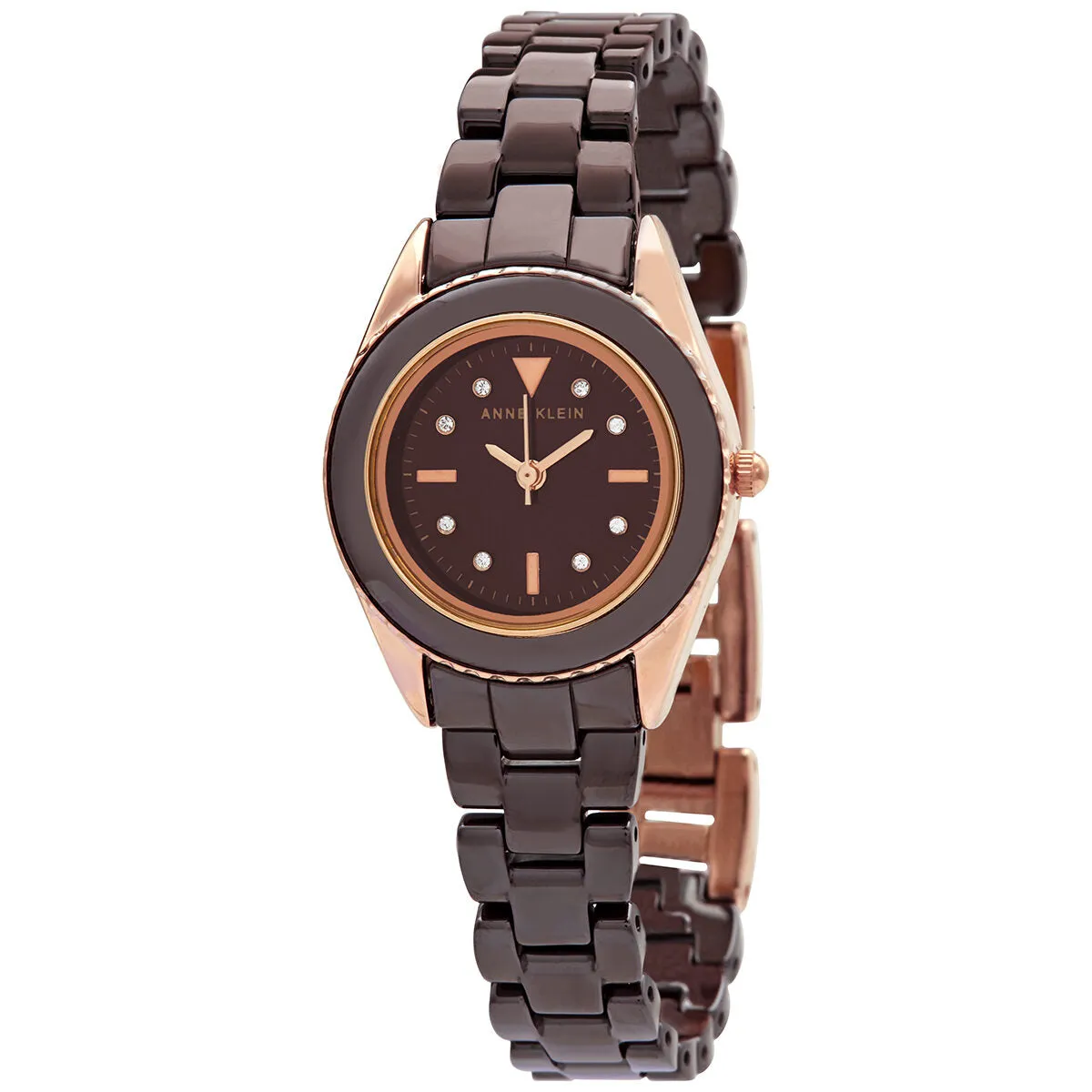 Anne Klein Quartz Crystal Brown Dial Ladies Watch AK/3164BNRG
