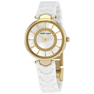 Anne Klein Quartz White Mother of Pearl Dial Ladies Watch 3308WTGB