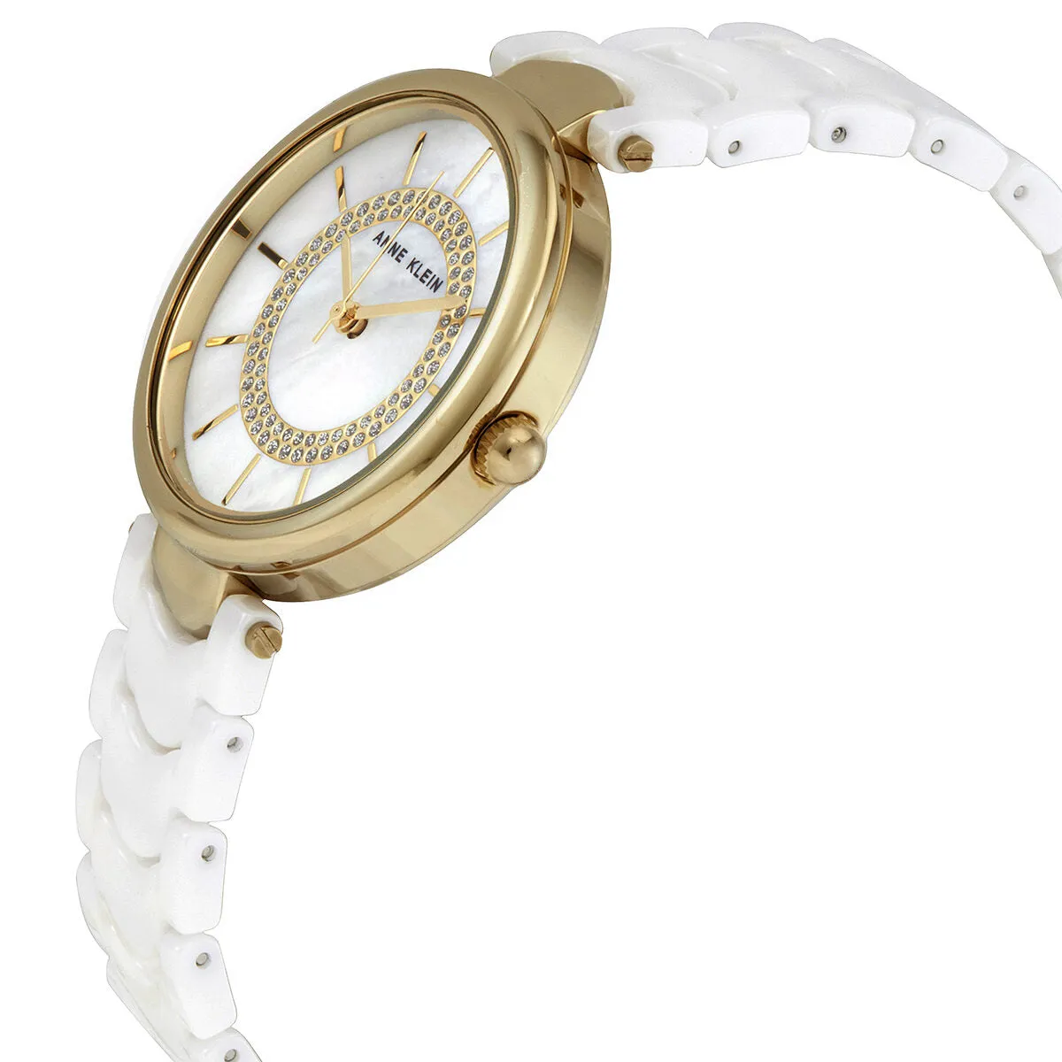 Anne Klein Quartz White Mother of Pearl Dial Ladies Watch 3308WTGB