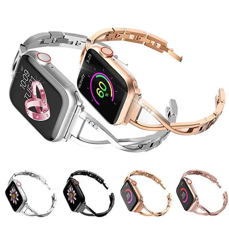 Apple Watch Series 6 5 4 3 2 SE Bling Stainless Steel Bracelet iWatch Band Strap 38/40/41mm