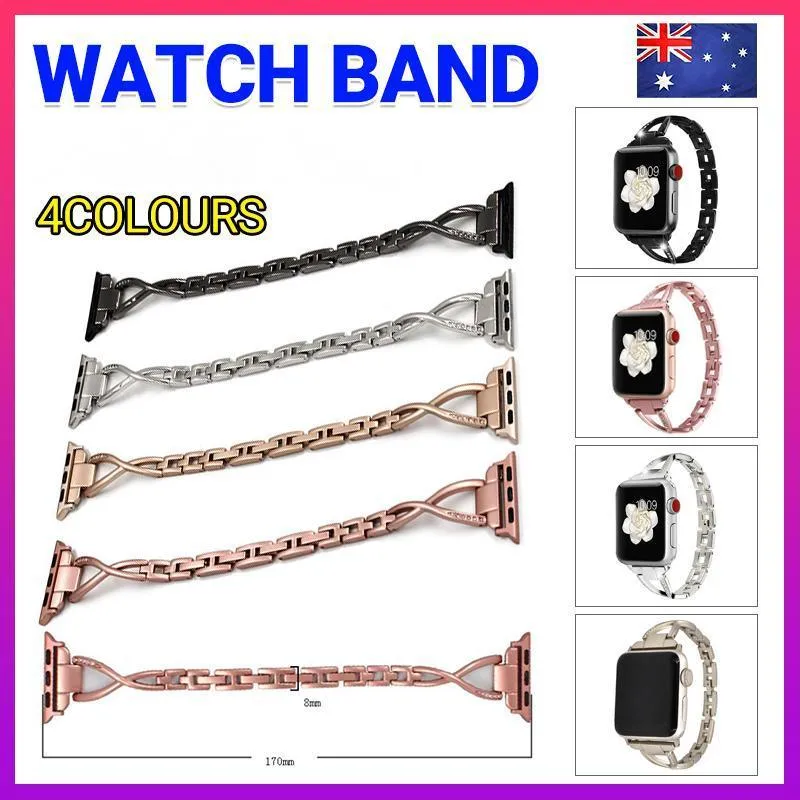 Apple Watch Series 6 5 4 3 2 SE Bling Stainless Steel Bracelet iWatch Band Strap 38/40/41mm