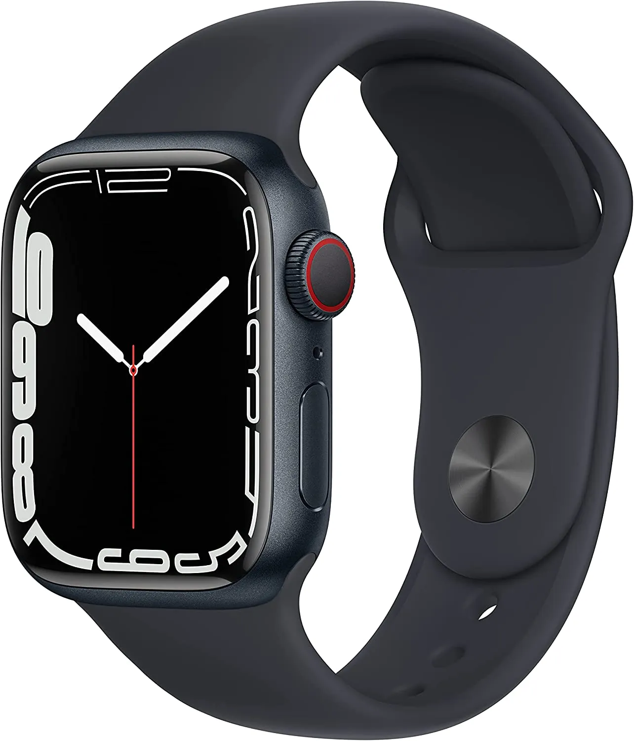 Apple Watch Series 7 [GPS 41mm] Smart Watch w/ Midnight Aluminum Case with Midnight Sport Band. Fitness Tracker, Blood Oxygen & ECG Apps, Always-On Retina Display, Water Resistant
