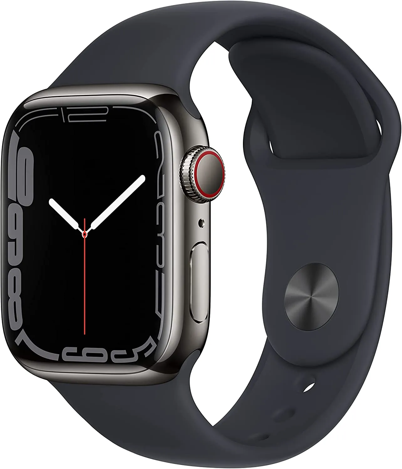 Apple Watch Series 7 [GPS 41mm] Smart Watch w/ Midnight Aluminum Case with Midnight Sport Band. Fitness Tracker, Blood Oxygen & ECG Apps, Always-On Retina Display, Water Resistant