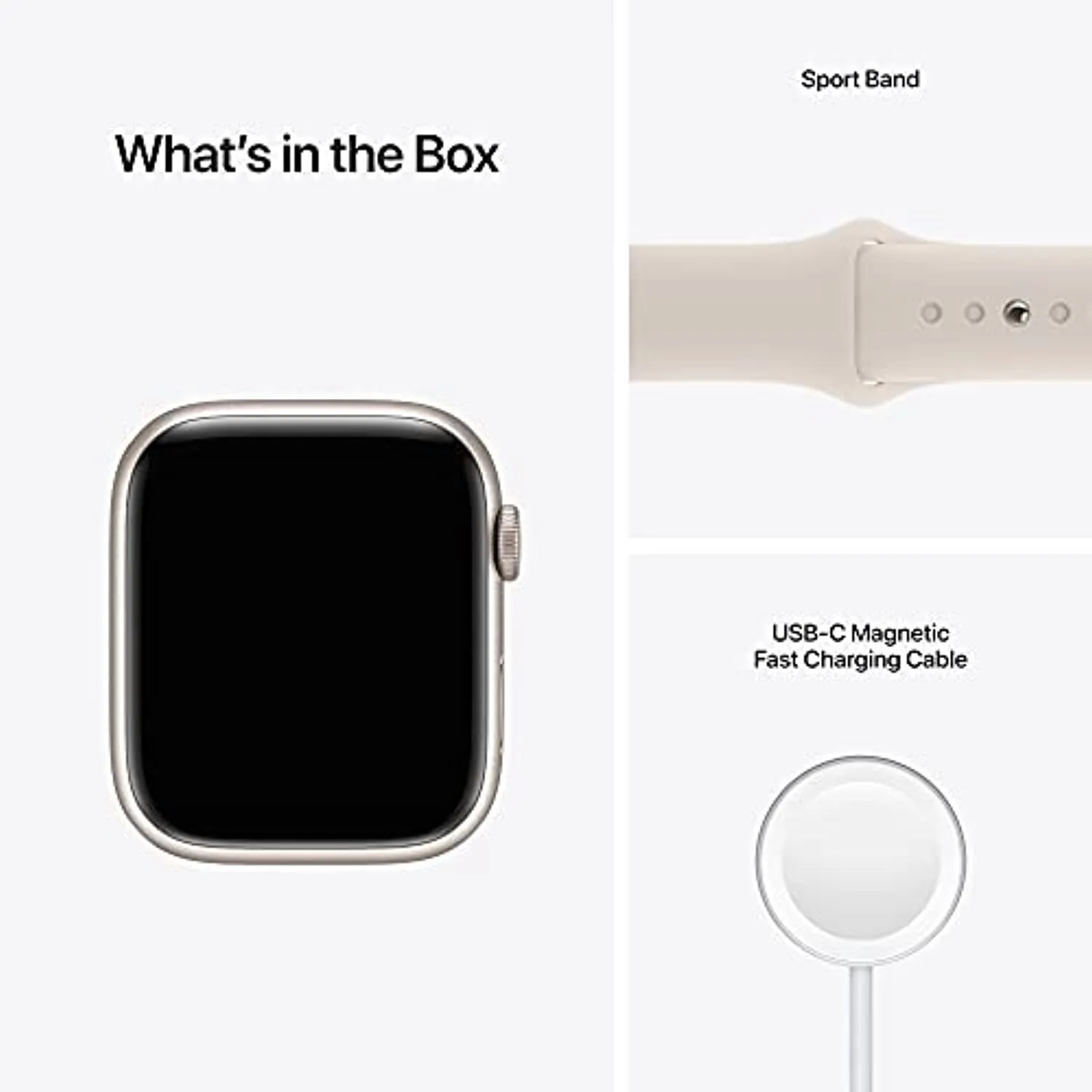 Apple Watch Series 7 [GPS 45mm] Smart Watch w/ Starlight Aluminum Case with Starlight Sport Band. Fitness Tracker, Blood Oxygen & ECG Apps, Always-On Retina Display, Water Resistant