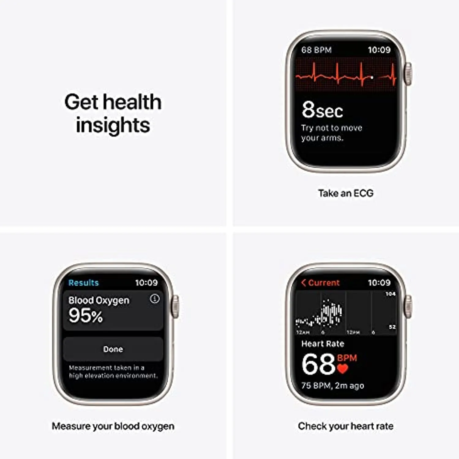 Apple Watch Series 7 [GPS 45mm] Smart Watch w/ Starlight Aluminum Case with Starlight Sport Band. Fitness Tracker, Blood Oxygen & ECG Apps, Always-On Retina Display, Water Resistant