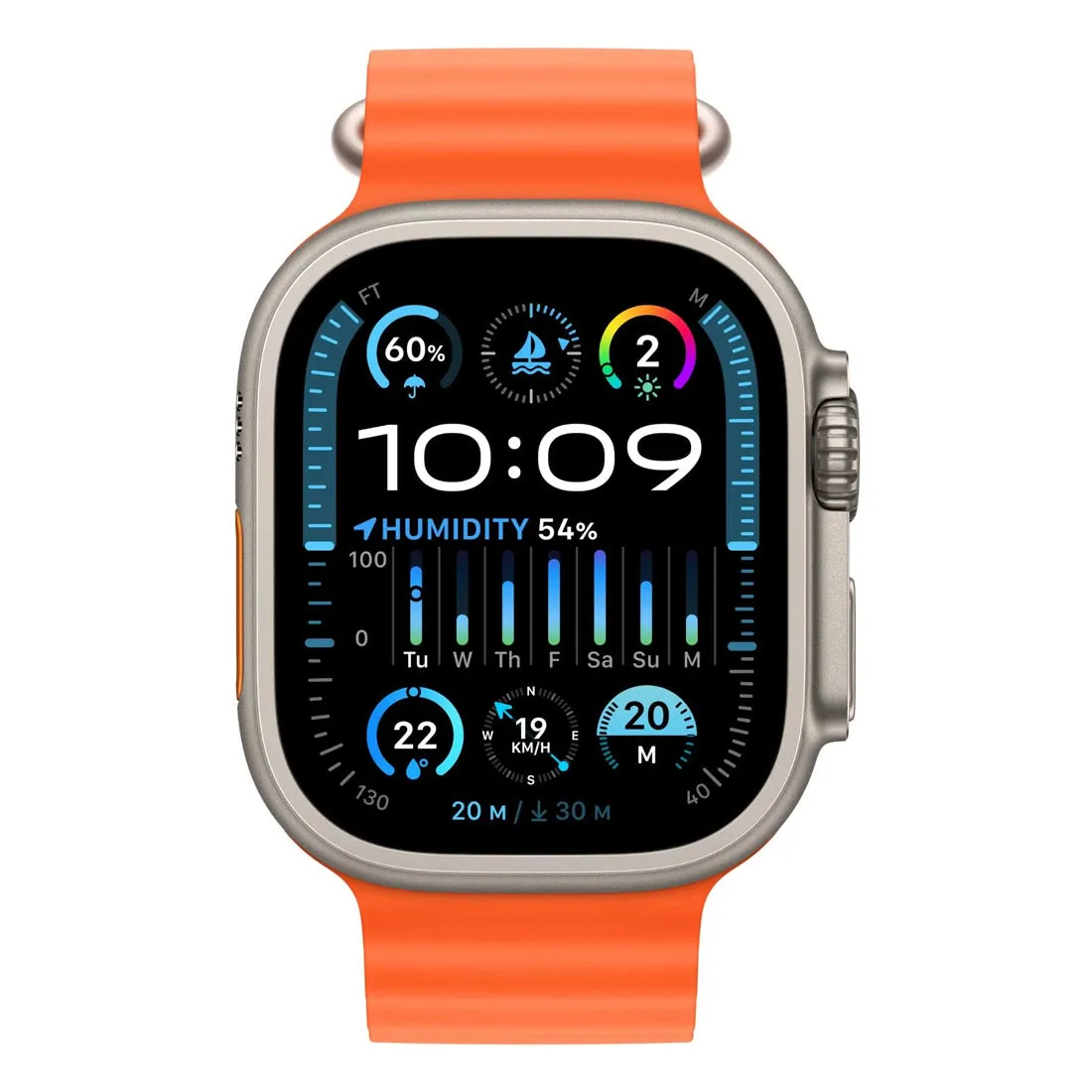 Apple Watch Ultra 2 49mm Titanium Case GPS   Cellular Orange Ocean Band - Open Never Used (AU Version)