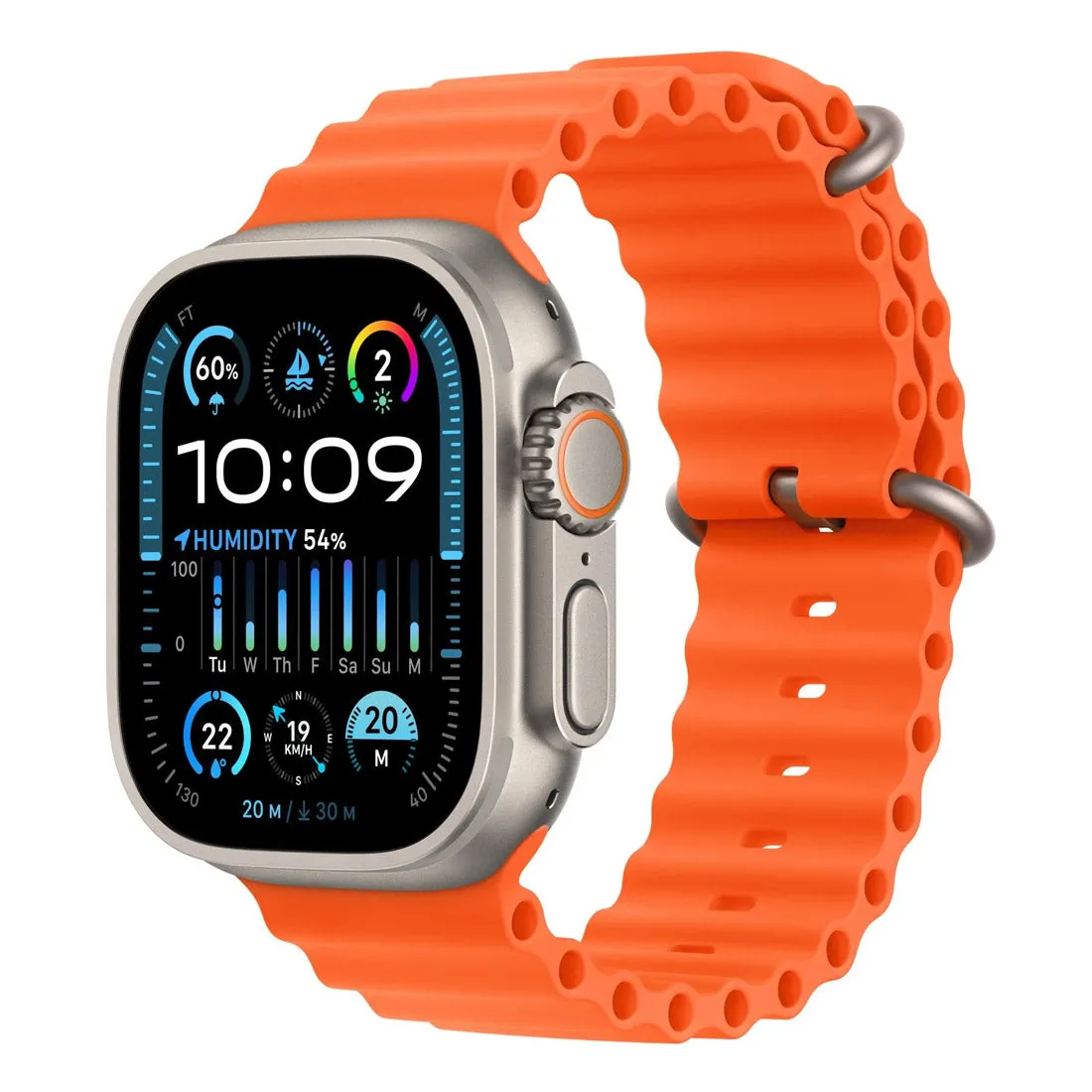 Apple Watch Ultra 2 49mm Titanium Case GPS   Cellular Orange Ocean Band - Open Never Used (AU Version)