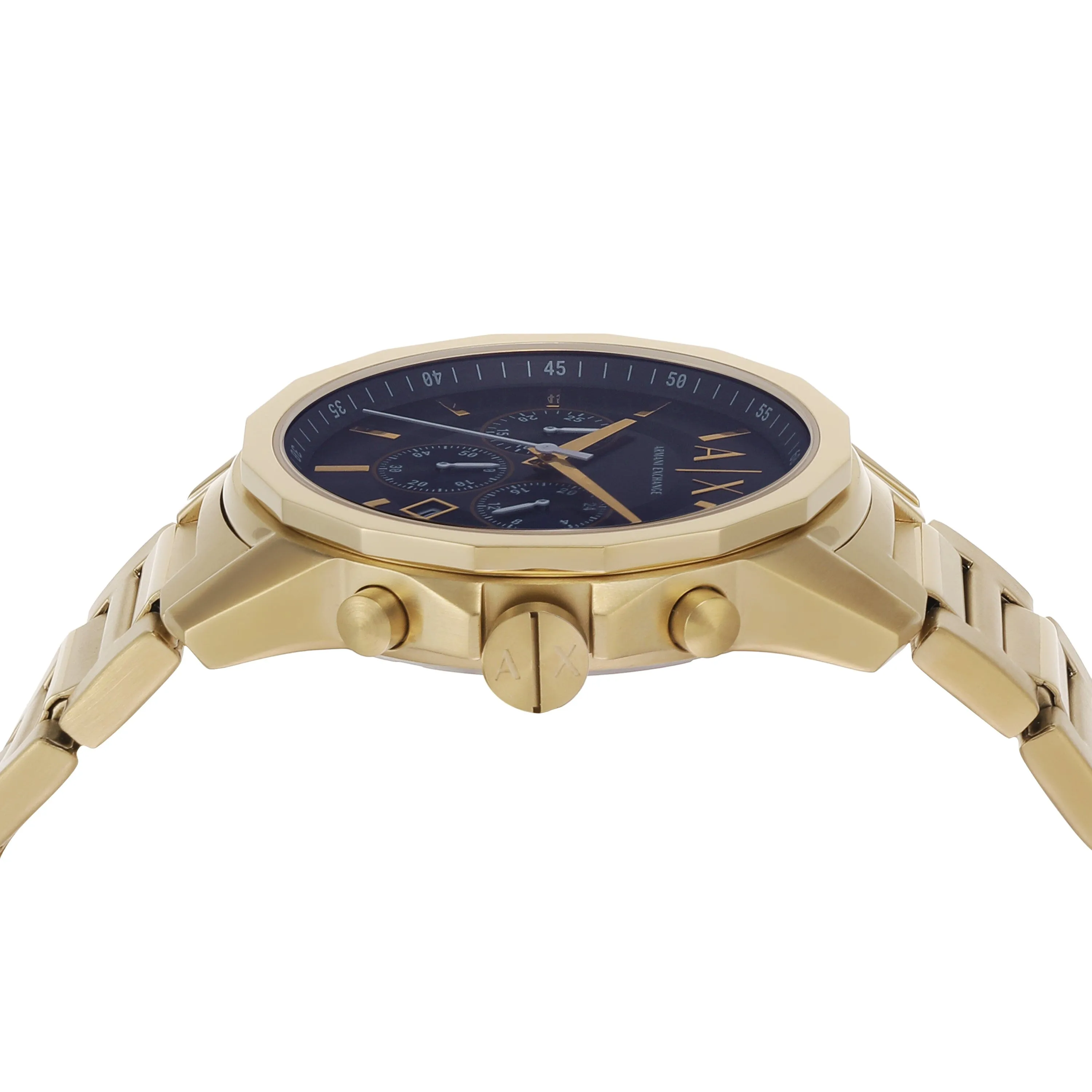 Armani Exchange Chronograph Gold-Tone Stainless Steel Watch and Bracelet Set AX7151SET