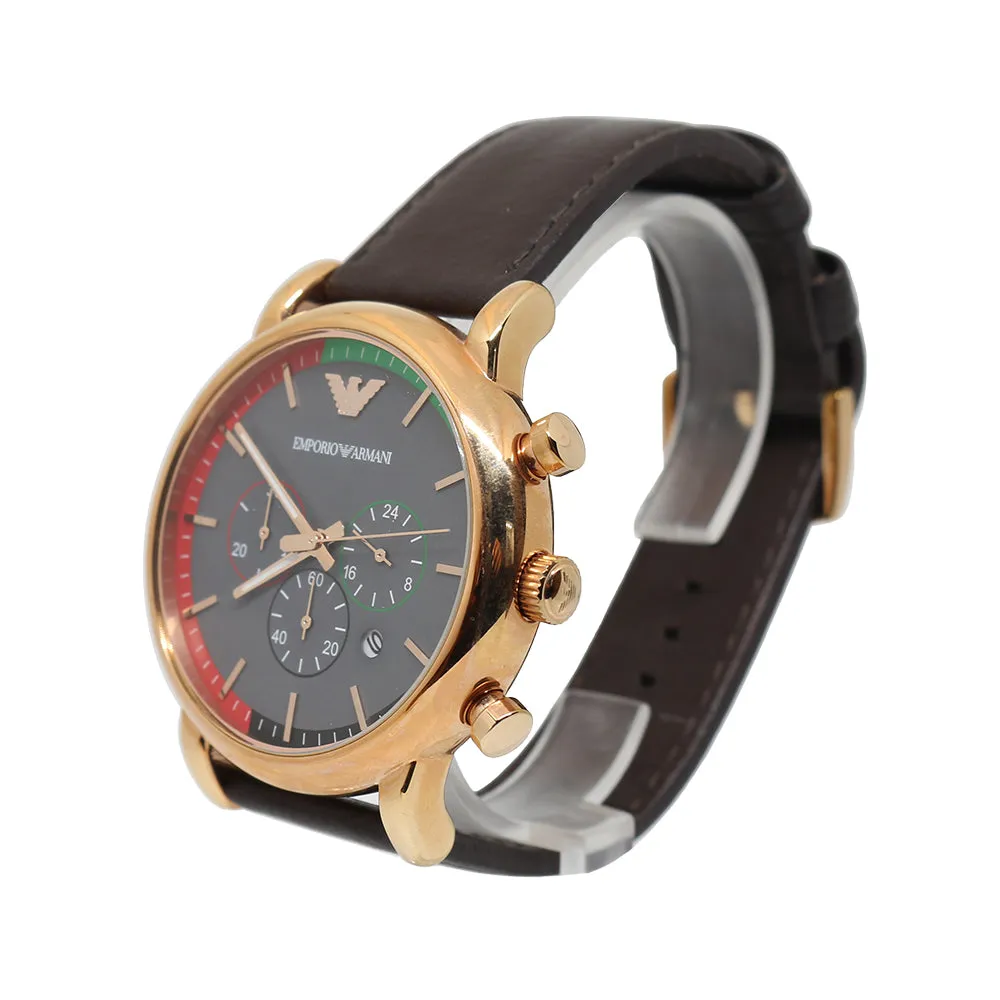 Armani Men's Watch Chronograph Stainless Steel Case With Gray Dial And Sub-Dial