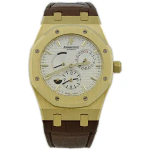 Audemars Piguet Men's Royal Oak Dual Time 18K Yellow Gold 39mm White Stick Dial Watch Reference #: 26120BA.OO.D088CR.01