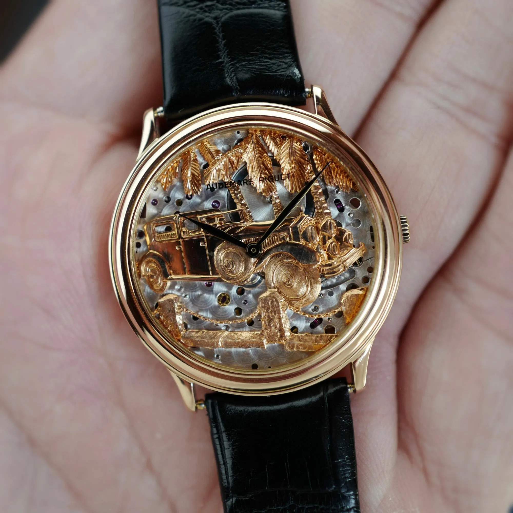 Audemars Piguet Rose Gold Rolls Royce Phantom Skeleton Dial Watch Ref. 14677