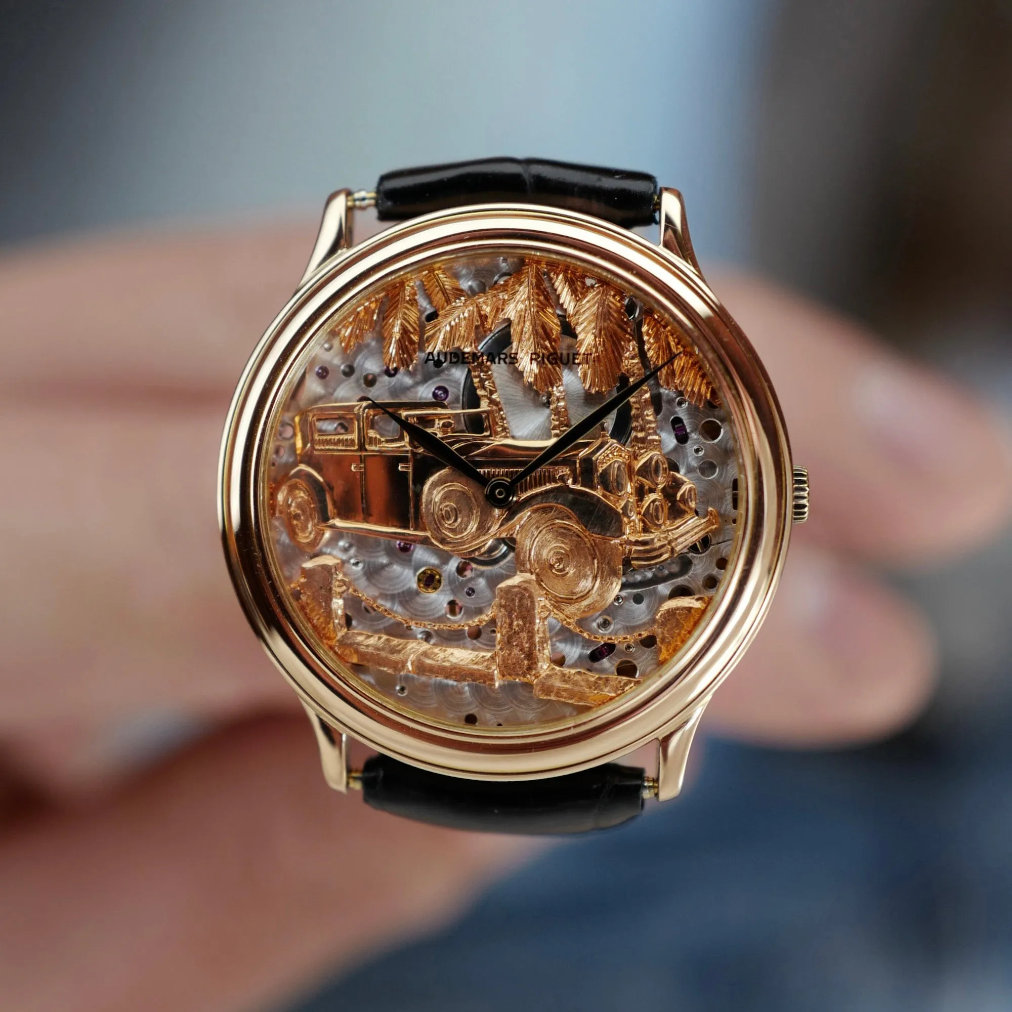 Audemars Piguet Rose Gold Rolls Royce Phantom Skeleton Dial Watch Ref. 14677