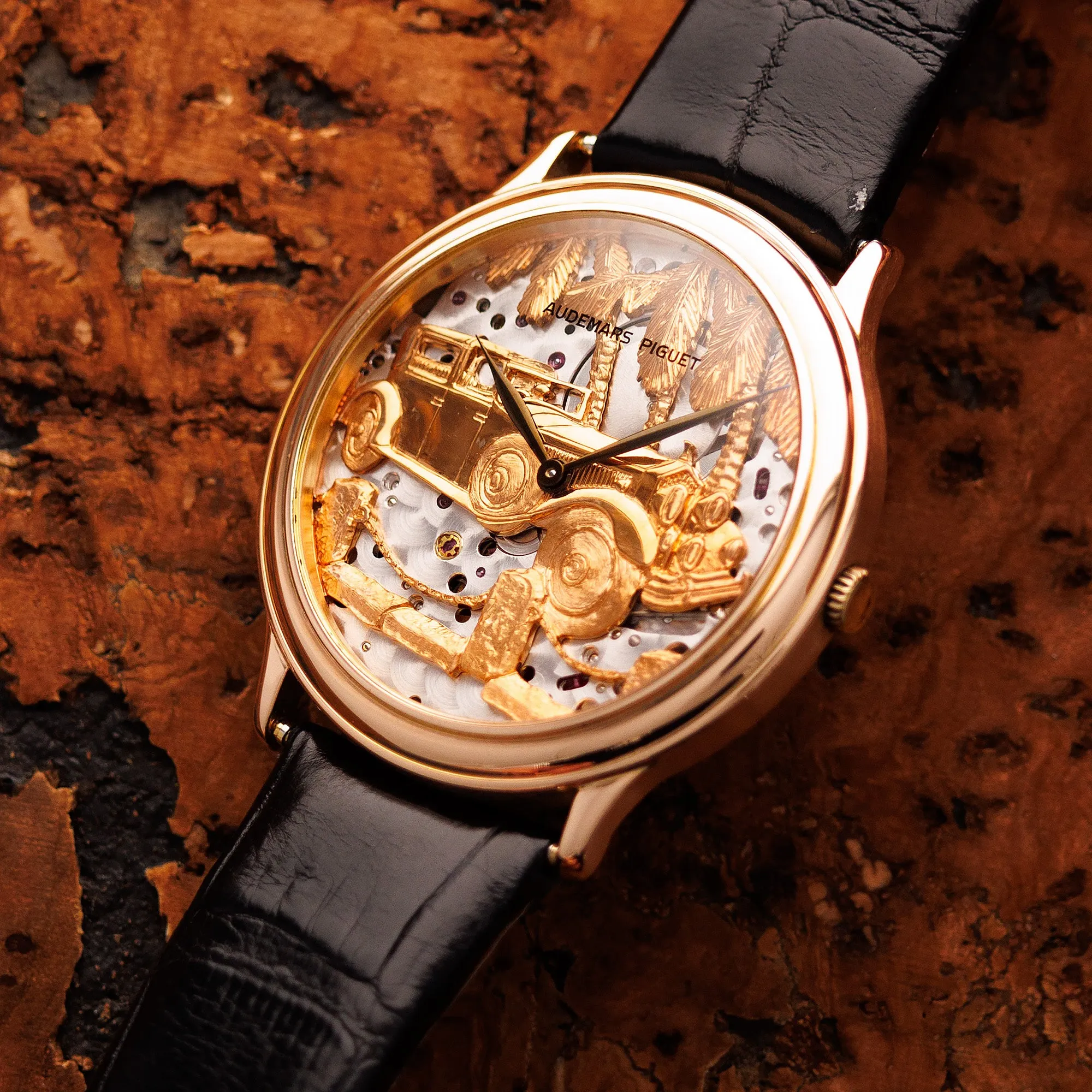 Audemars Piguet Rose Gold Rolls Royce Phantom Skeleton Dial Watch Ref. 14677