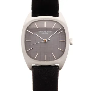 Audemars Piguet White Gold Tonneau Watch Ref. 5369 with Rare Linen Dial