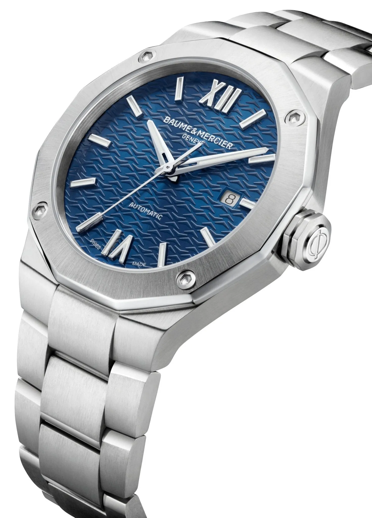 Baume & Mercier Riviera Automatic Stainless Steel Blue Dial Date Mens Watch M0A10620