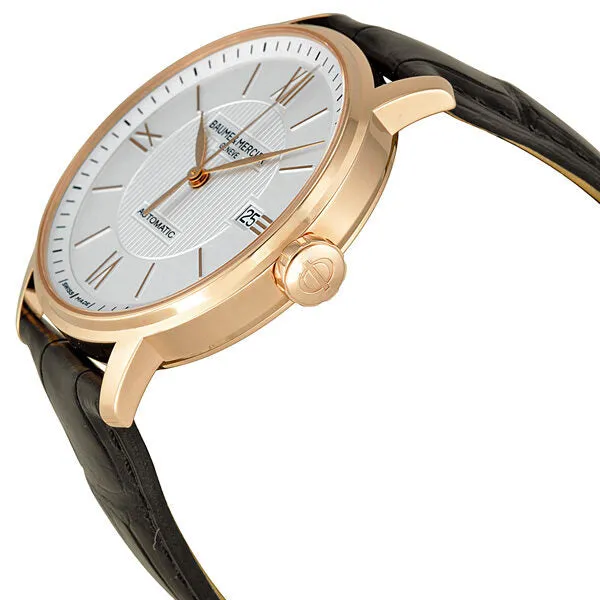 Baume and Mercier Classima Executives Silver Dial Leather Men's Watch 10037