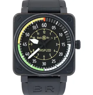 Bell & Ross BR01-92 Airspeed Black PVD 46mm Limited Steel Black Rubber Watch