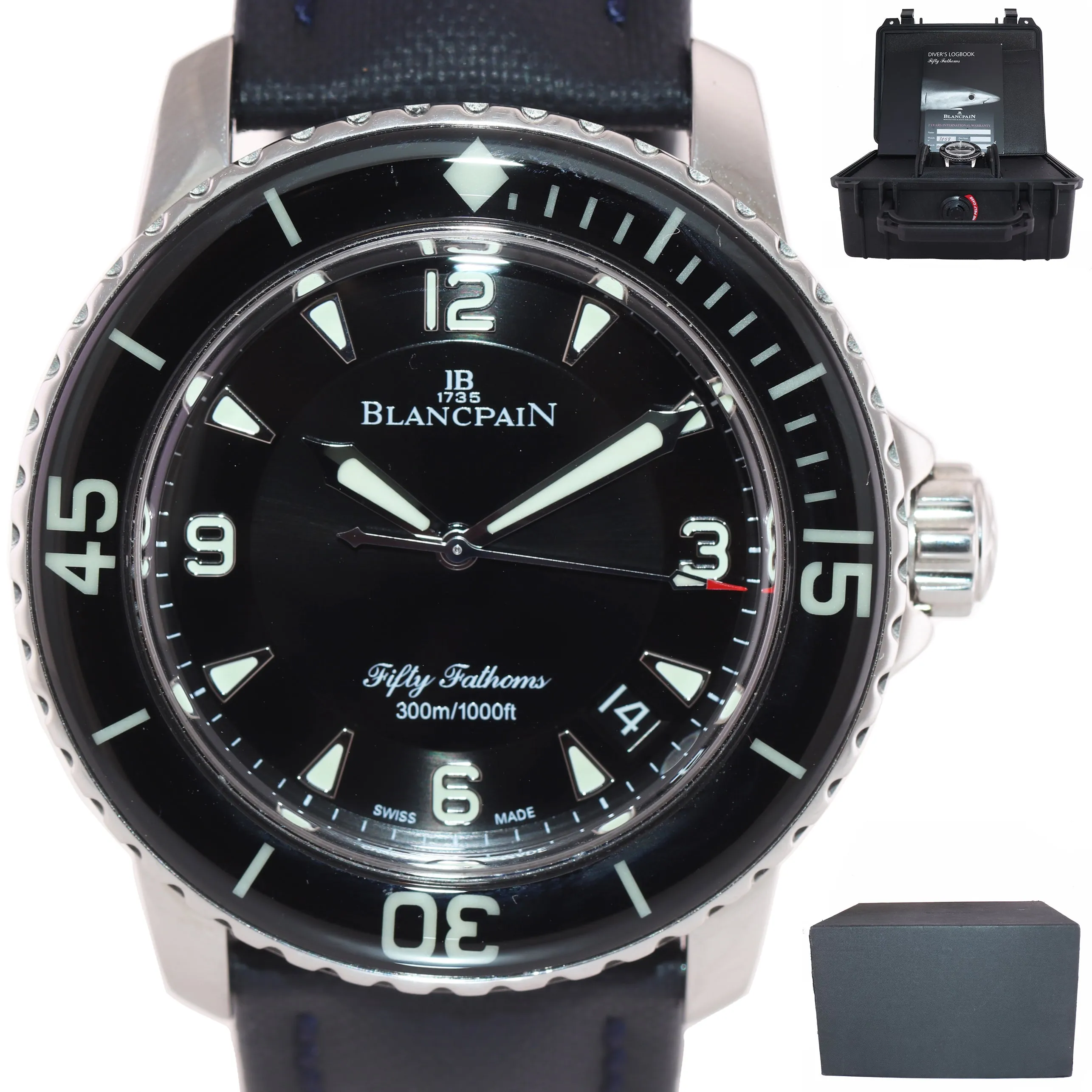 Blancpain Fifty Fathoms Automatic 5015 1130 71S Steel 45mm Black Dive Watch